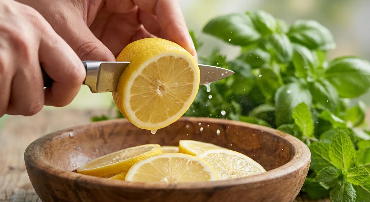 Gros plan d'un citron frais pour remplacer l'acidité du vinaigre