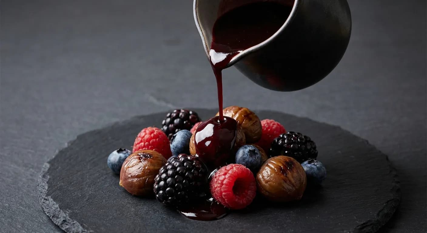 Garniture de châtaignes et sauce aux fruits rouges pour gibier