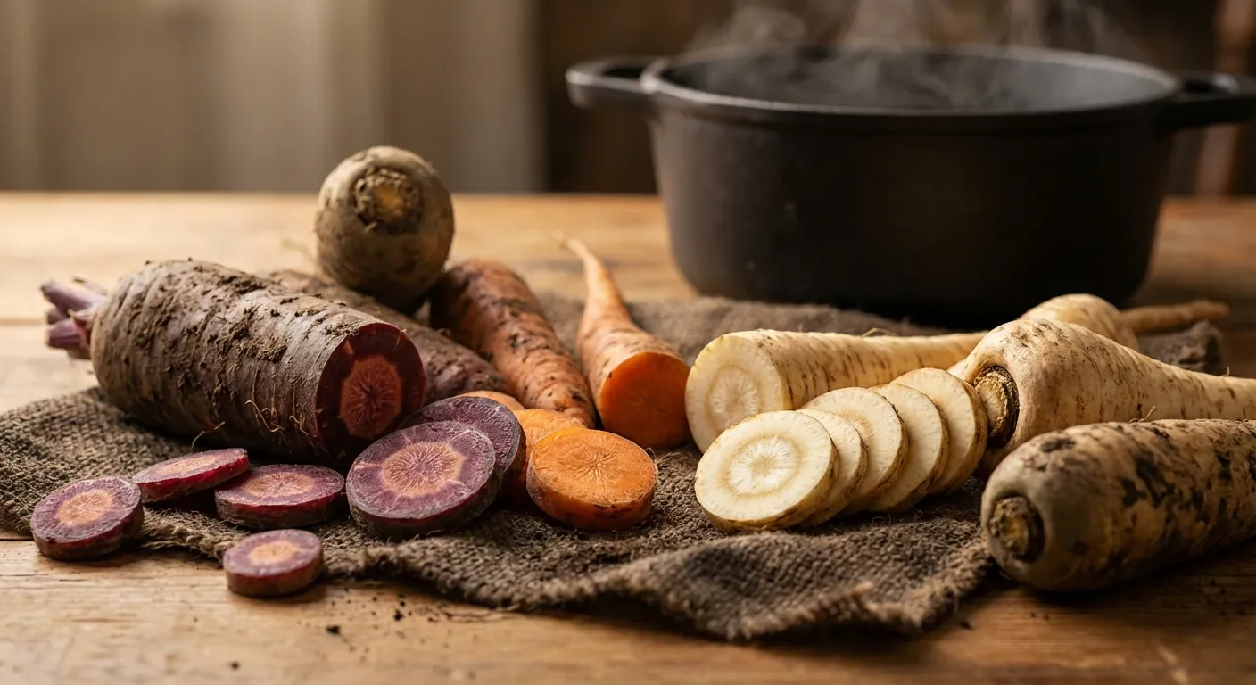 Sélection de légumes racines et oubliés pour une touche d'authenticité