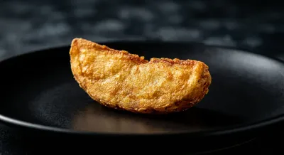 Gros plan sur une pomme de terre en conserve parfaitement rissolée