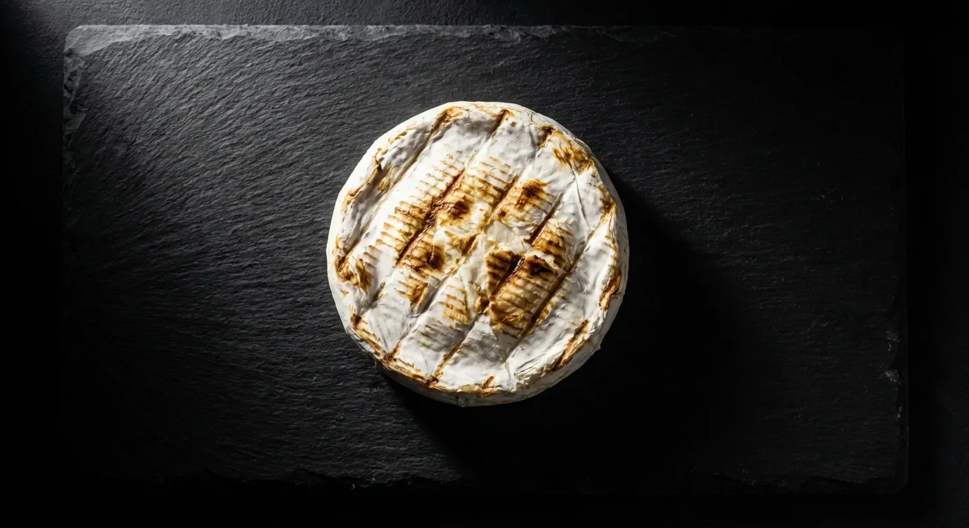 Gros plan iconique d'un camembert rôti parfait